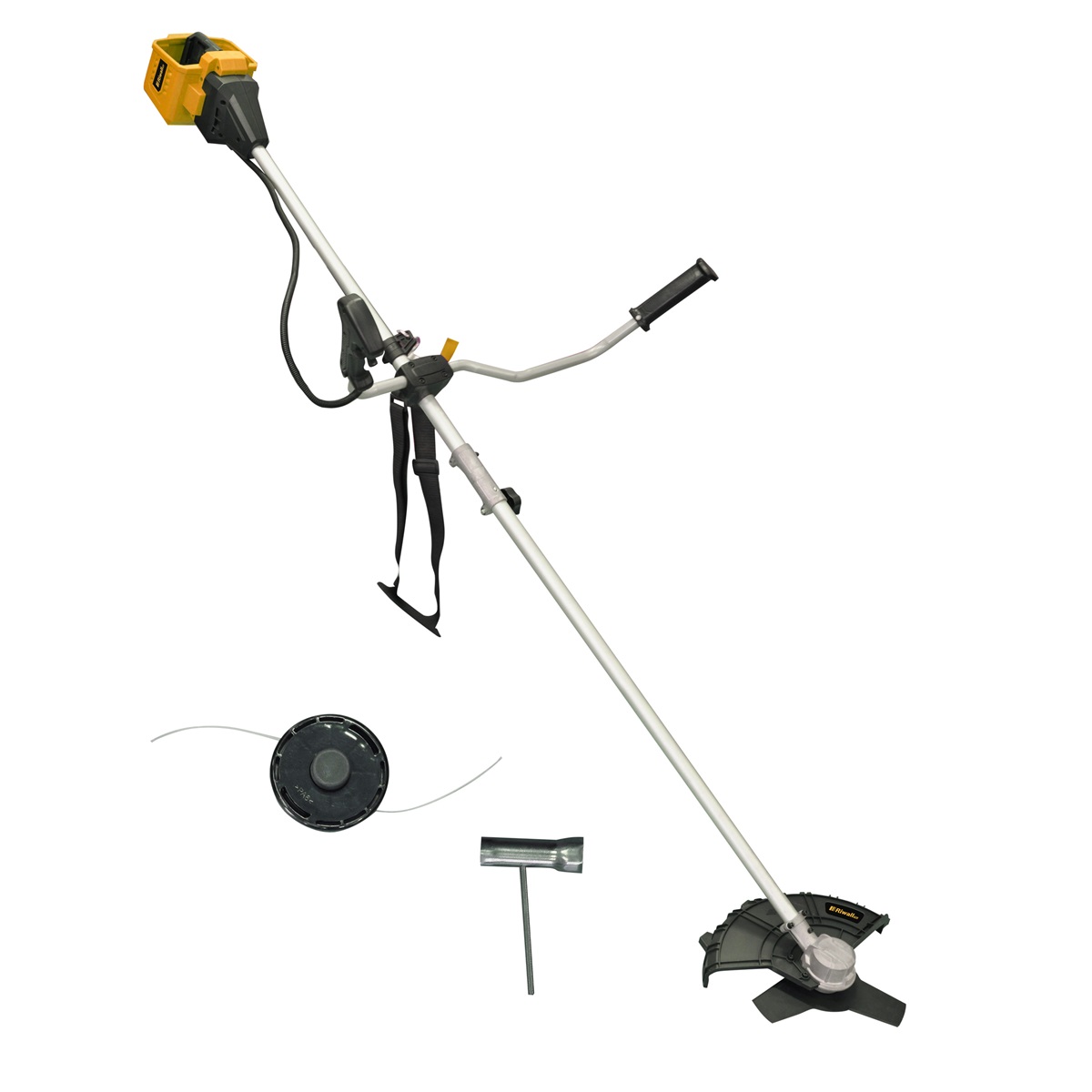 Riwall PRO RABC 2620i 2x20V SET - akumulátorový křovinořez  (s 2x 4 Ah akumulátory a nabíječkou)