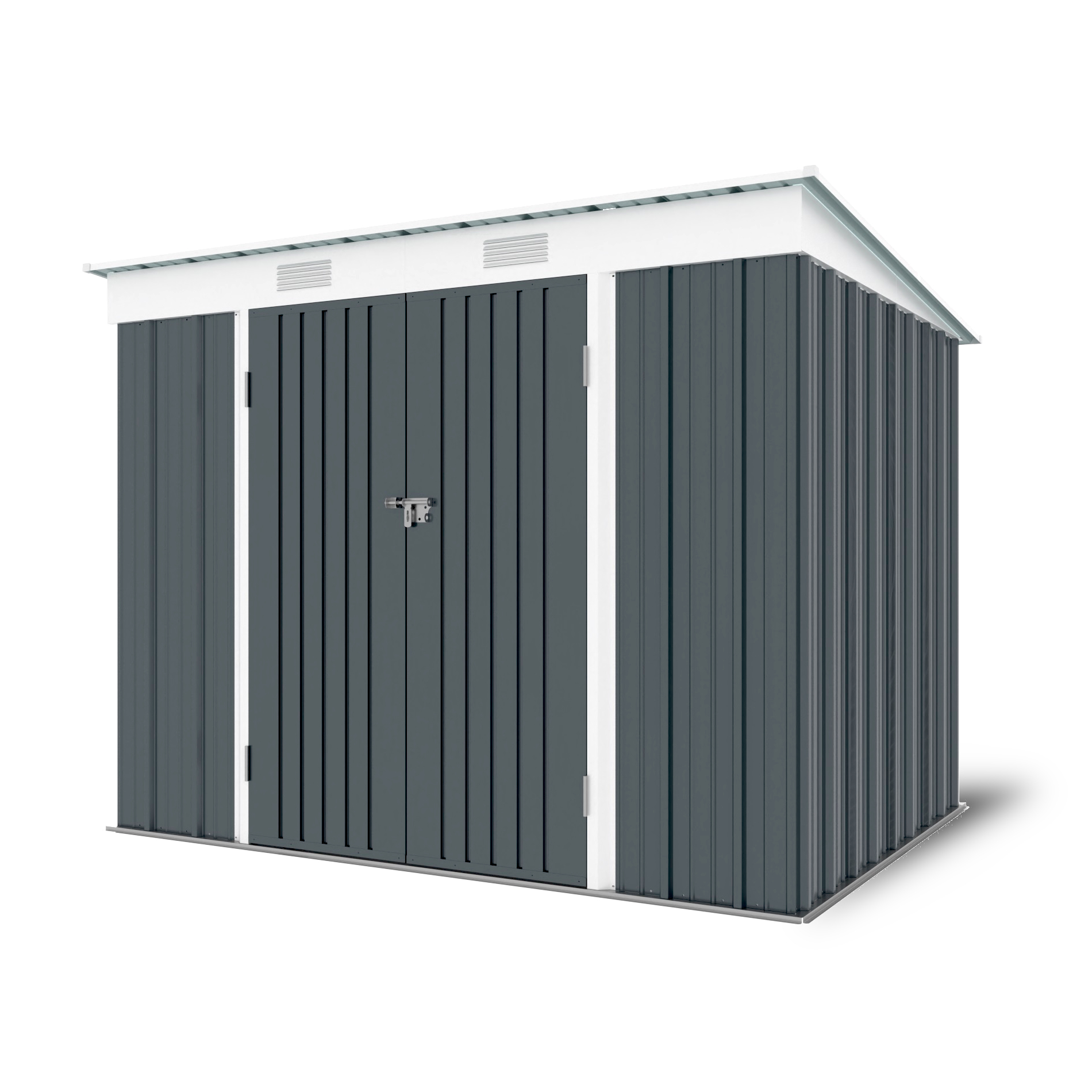 Riwall PRO RMSP 6x8 Anthracite - zahradní domek kovový 2,4 x 1,8 m s pultovou střechou antracit