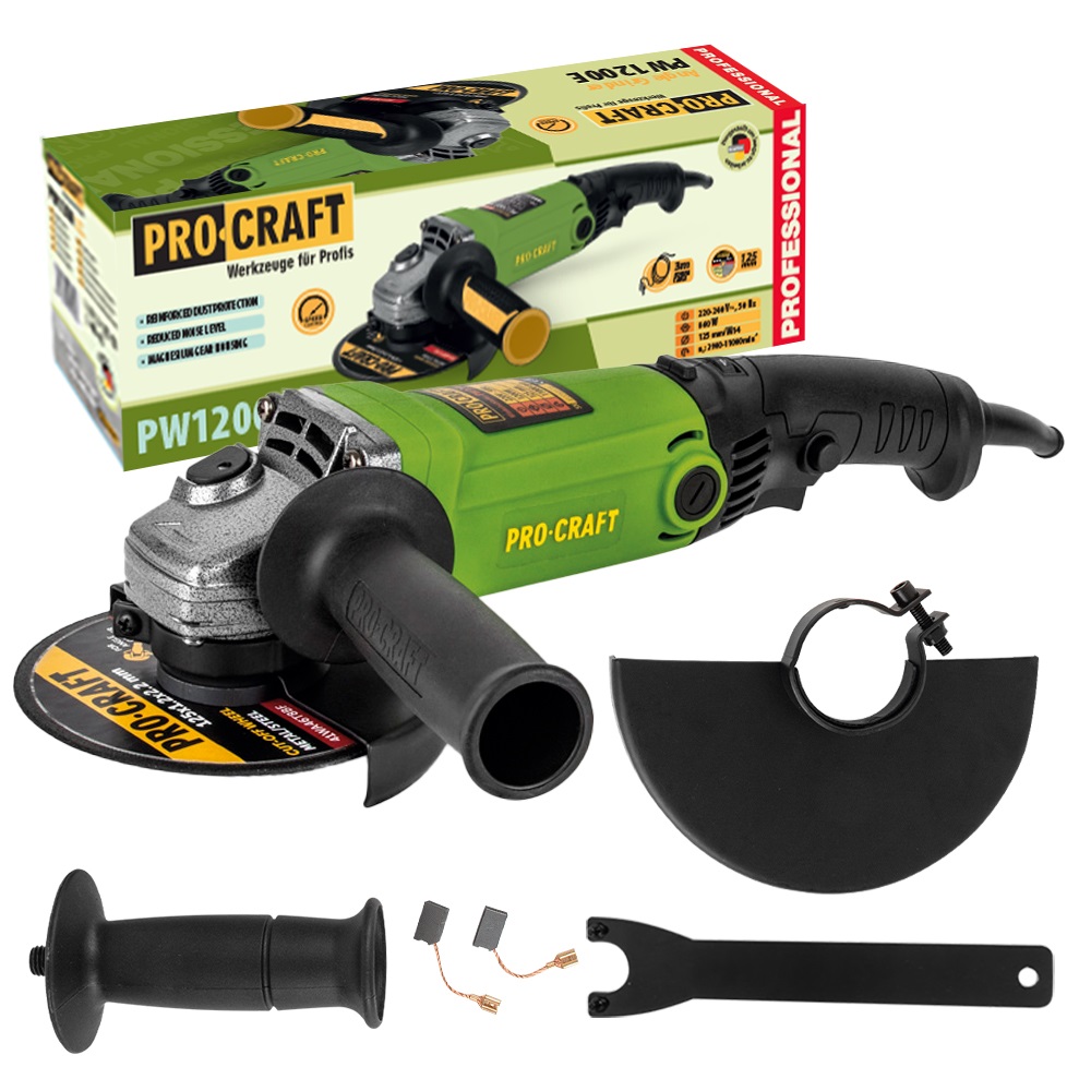 Procraft PW1200E - úhlová bruska, 125mm