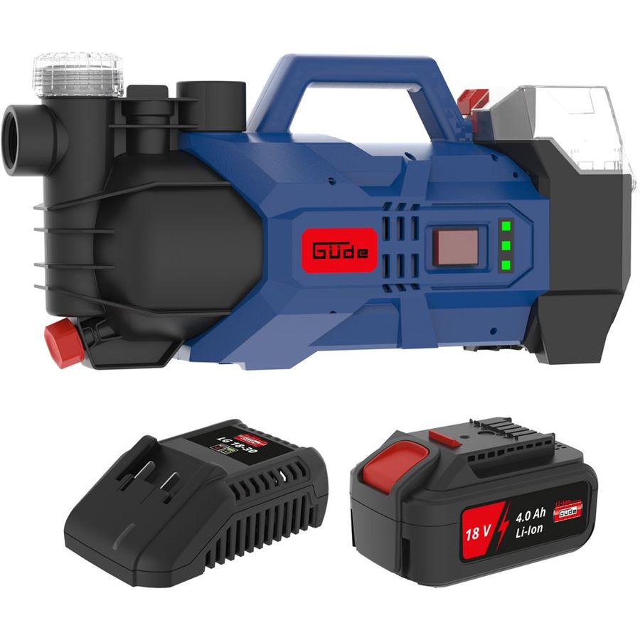 GüDE GMBH Güde GP 18-401-30 18V - akumulátorové zahradní čerpadlo (s 4 Ah akumulátorem a nabíječkou)
