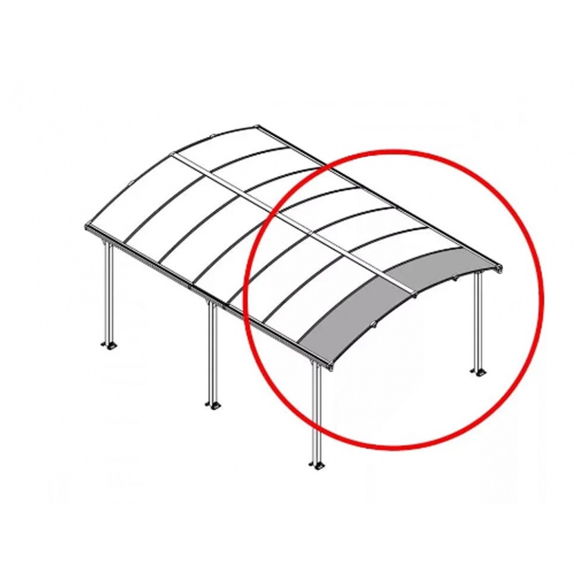 Palram - Canopia Rozšiřovací modul pro přístřešky řady Arcadia (70 cm) -