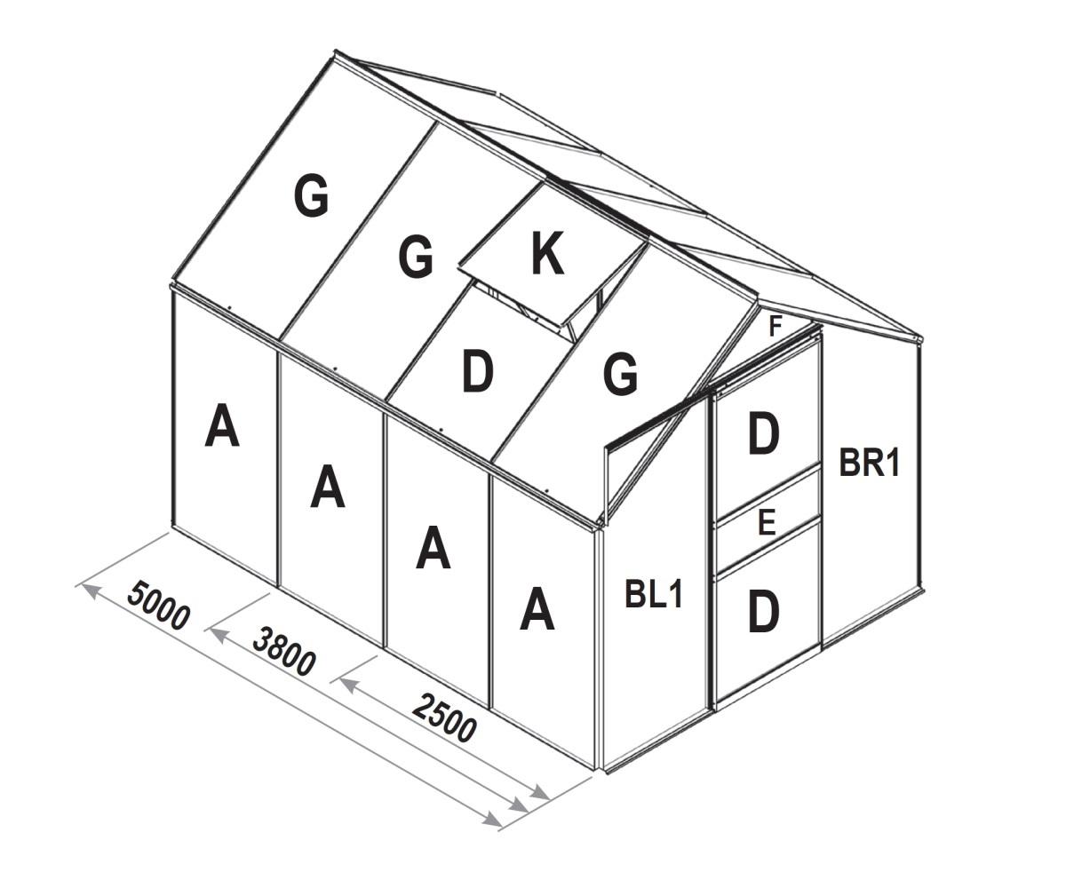 LANIT PLAST, s.r.o. náhradní prosklení pro skleník VITAVIA TARGET 3800 PC 4 mm LG2534