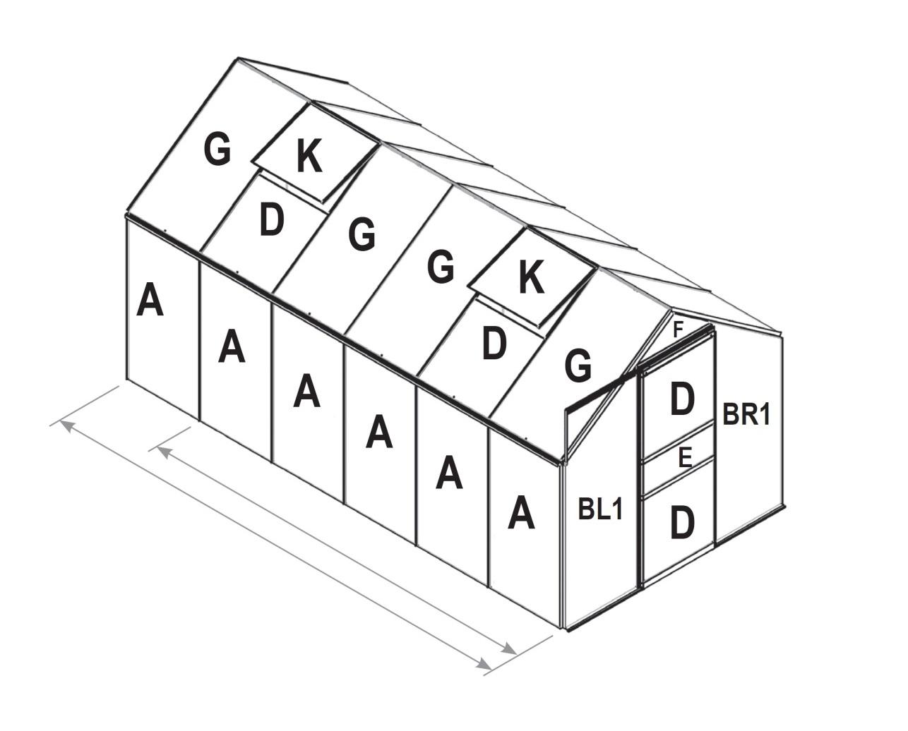 LANIT PLAST, s.r.o. náhradní prosklení pro skleník VITAVIA TARGET 7500 PC 4 mm LG2536