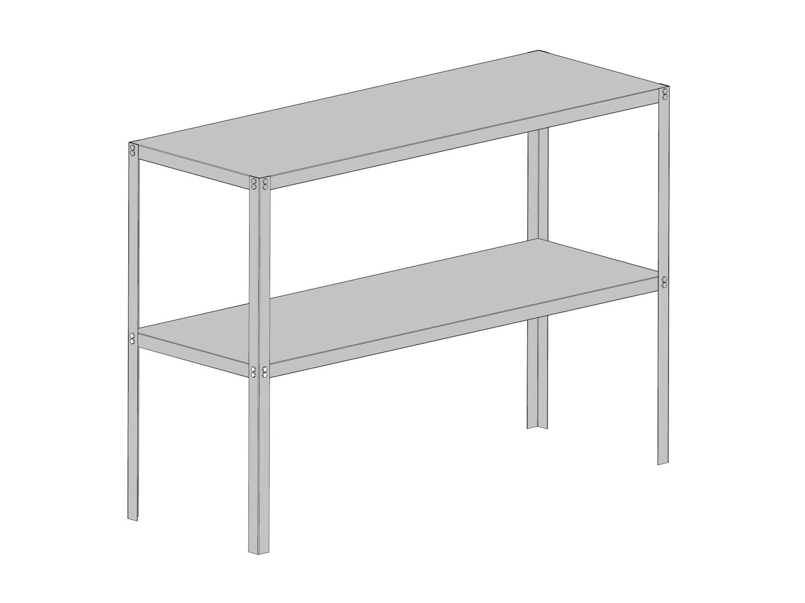 LANIT PLAST, s.r.o. ocelový regál LANITPLAST 115x40 cm dvoupolicový stříbrný GSD2 LG2640