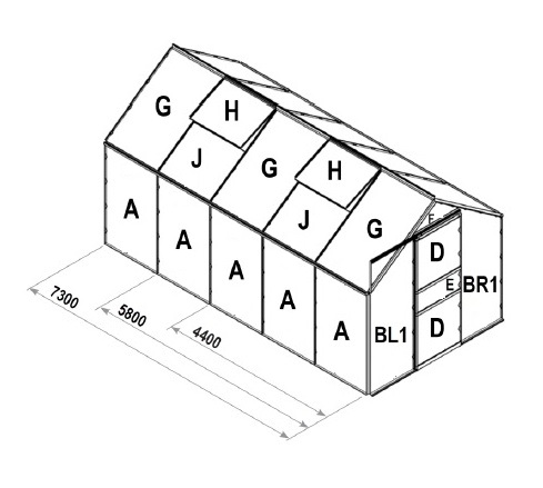 LANIT PLAST, s.r.o. náhradní prosklení pro skleník VITAVIA CALYPSO 4400 PC 4 mm LG3050