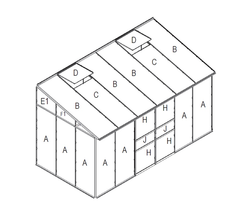 LANIT PLAST, s.r.o. náhradní prosklení pro skleník VITAVIA IDA 7800 PC 6 mm LG3086
