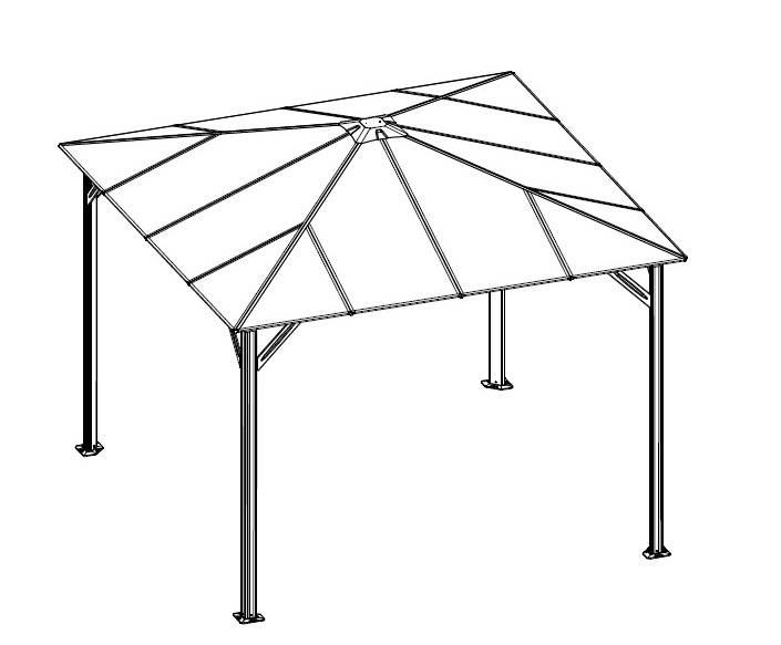 LANIT PLAST, s.r.o. náhradní prosklení pro altán LANITPLAST 33 bronz PC 6 mm LG3114