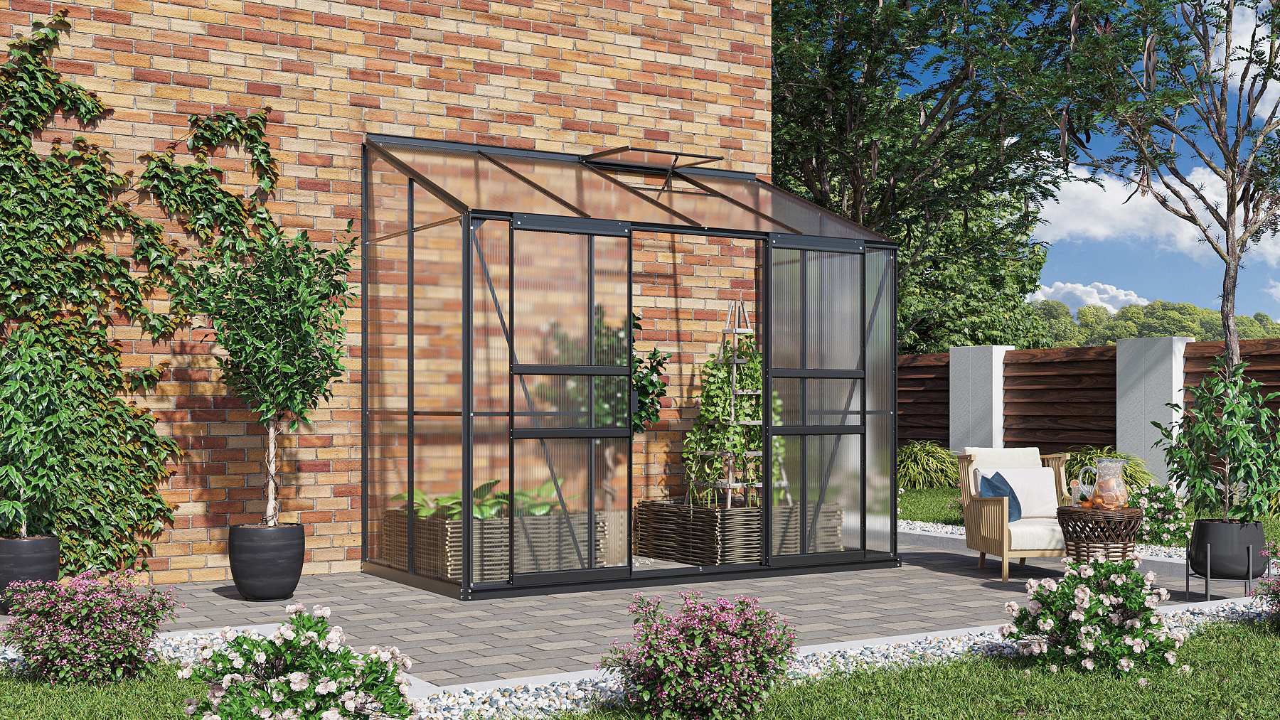 LANIT PLAST, s.r.o. skleník VITAVIA IDA 3300 PC 6 mm černý LG3594