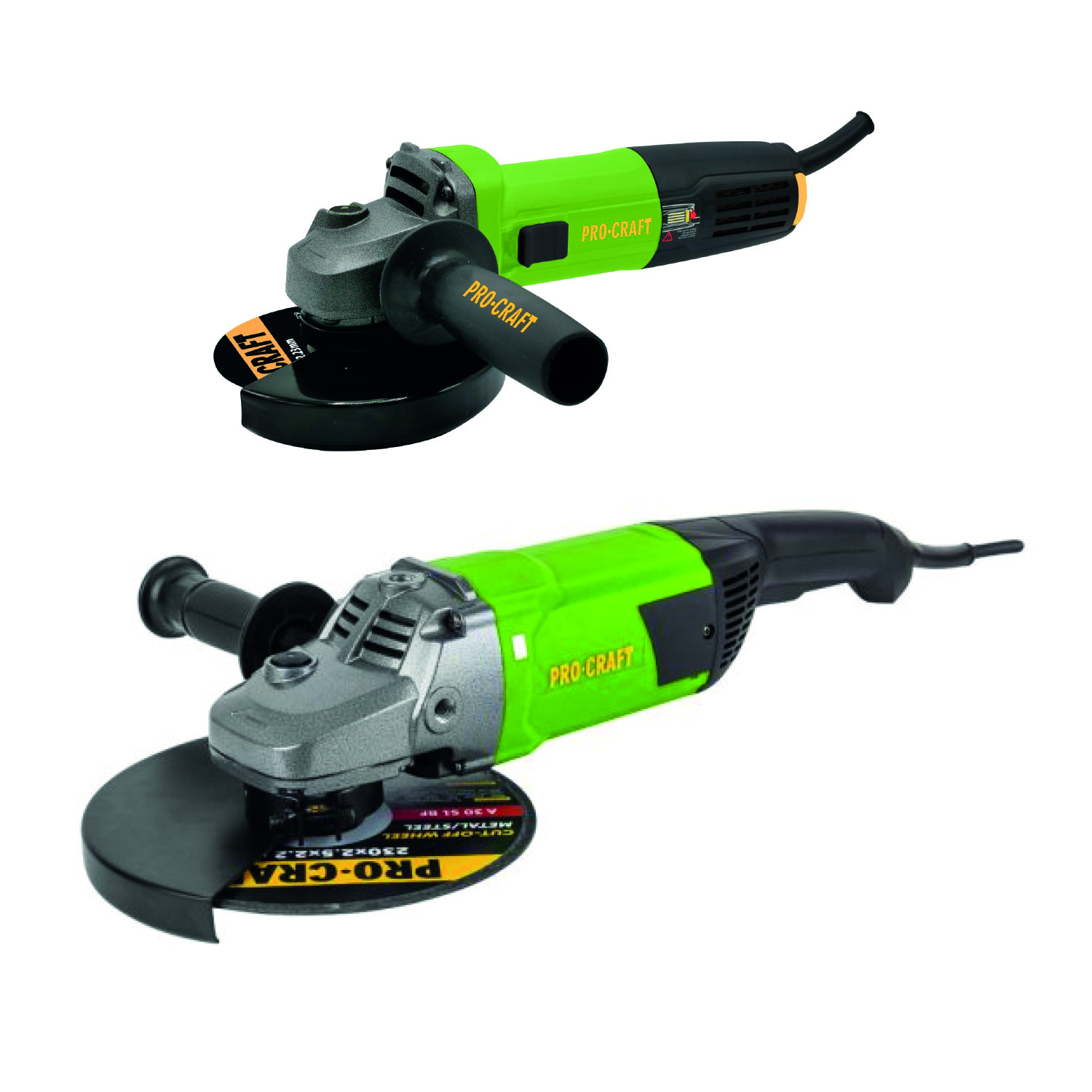 Procraft PW1050 + PW2650 SET - úhlová bruska 125 mm a 230 mm