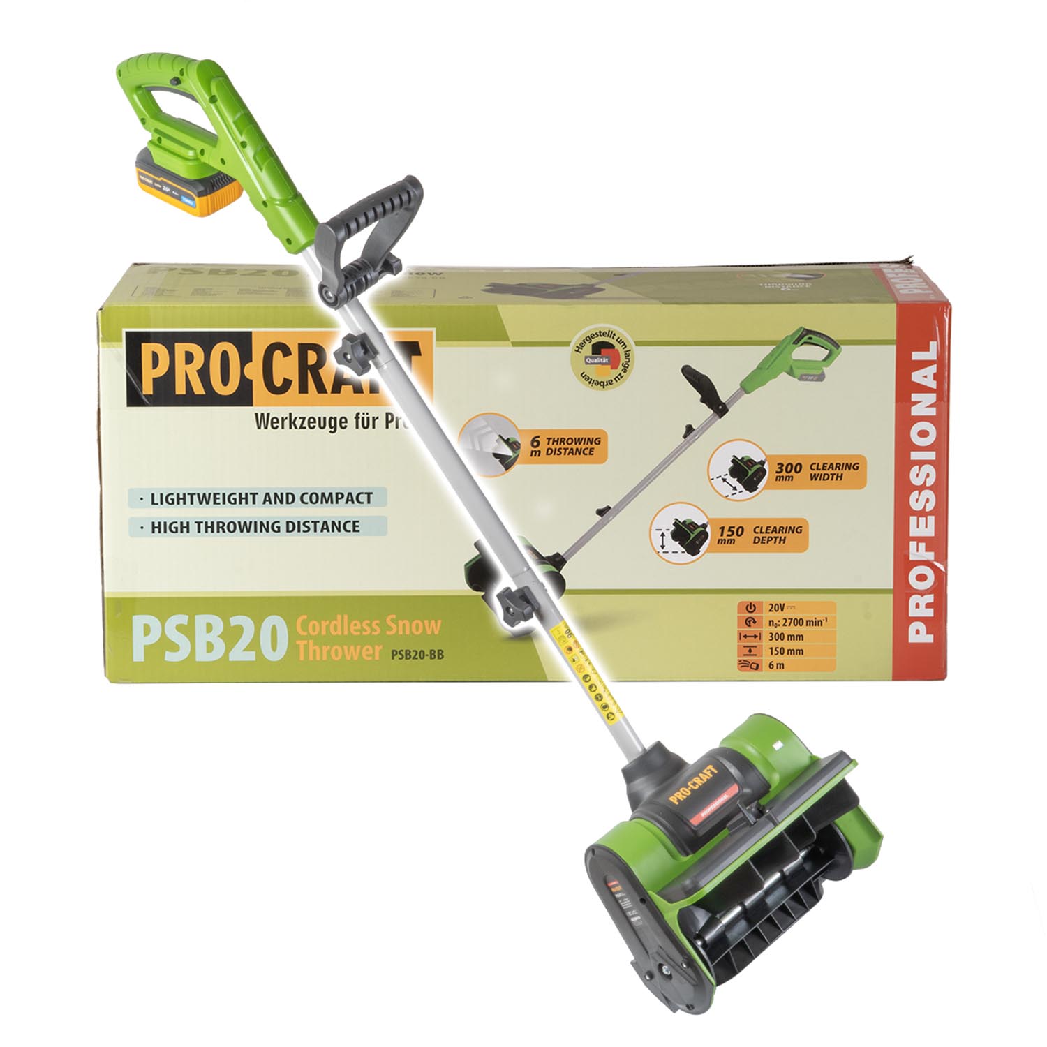 Procraft PSB20bb - akumulátorová sněhová fréza (bez akumulátoru a nabíječky)