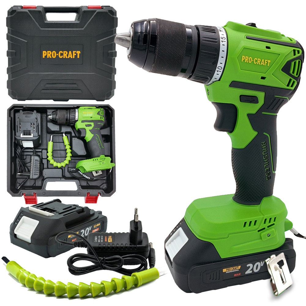 Procraft PA18LiN 20V - akumulátorový šroubovák (s 2,0 Ah akumulátorem a nabíječkou)