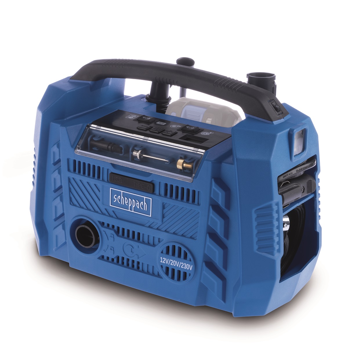 Scheppach Air Force 6 - hybridní kompresor (20 V aku / 12 V / 230 V)