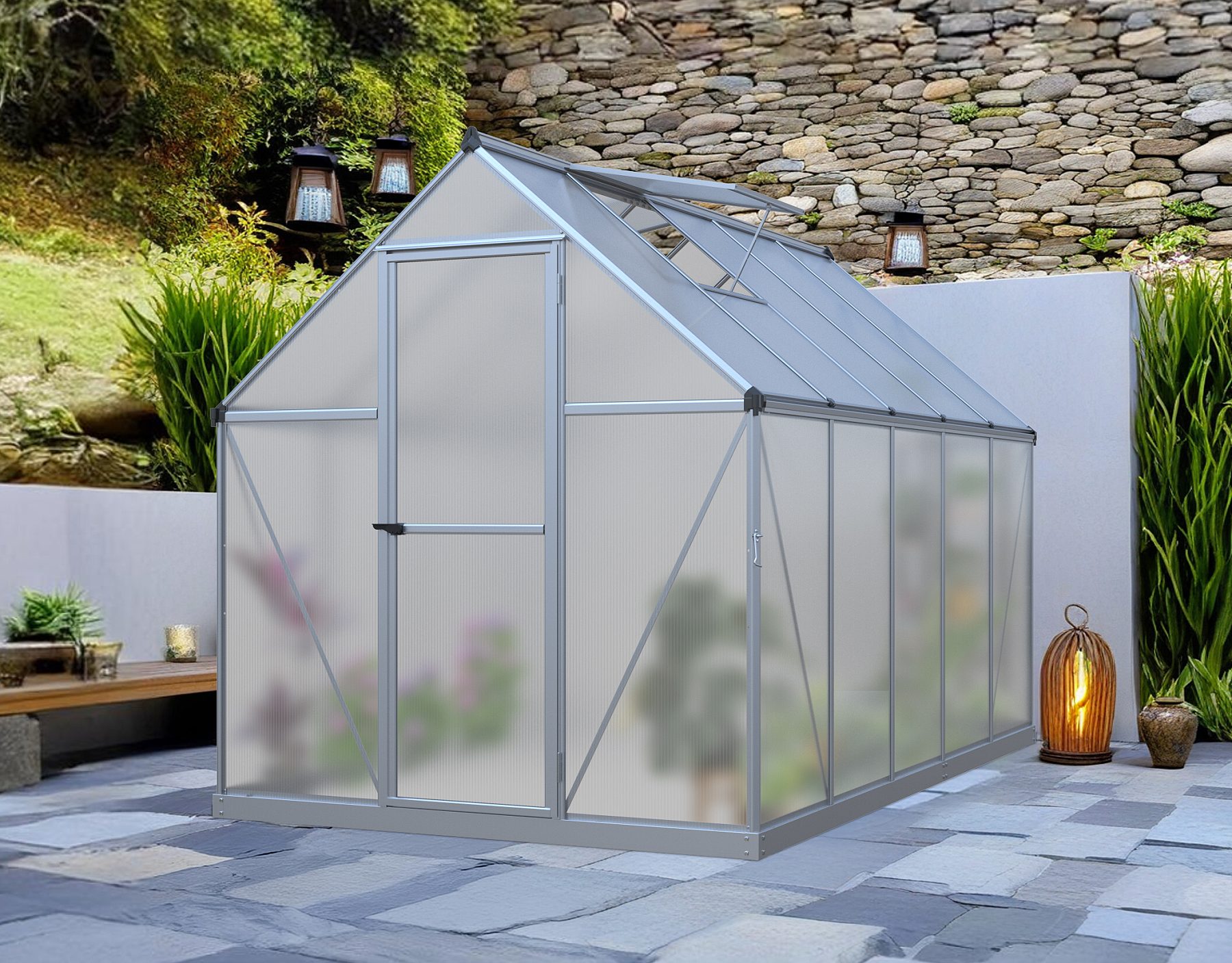 LANIT PLAST, s.r.o. skleník LANITPLAST SARANA 6x10 PC 4 mm stříbrný LG4272