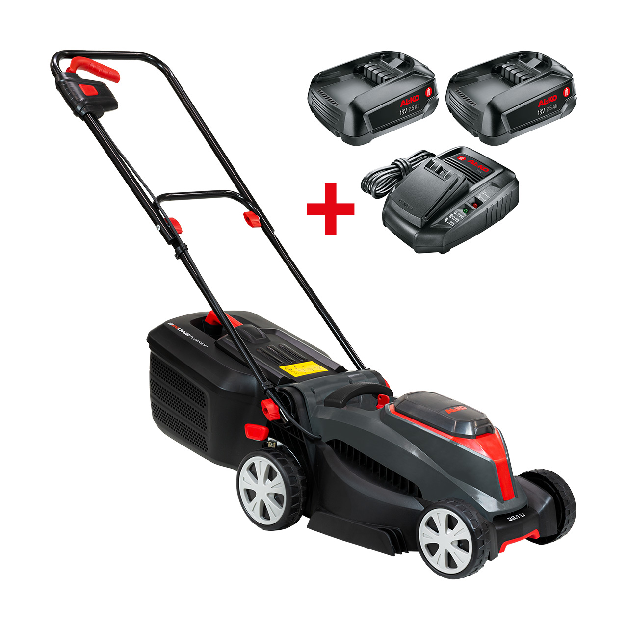 AL-KO 32.1 Li Easy 2x18V SET - akumulátorová sekačka (s 2x2,5 Ah akumulátory a nabíječkou)