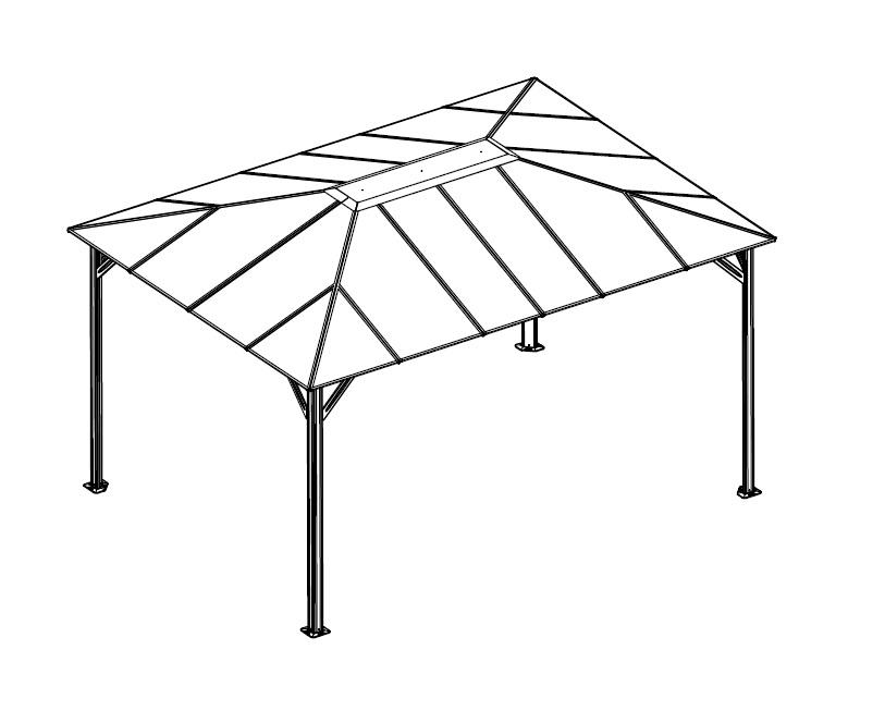 LANIT PLAST, s.r.o. náhradní prosklení pro altán LANITPLAST 43 čiré PC 6 mm LG4331