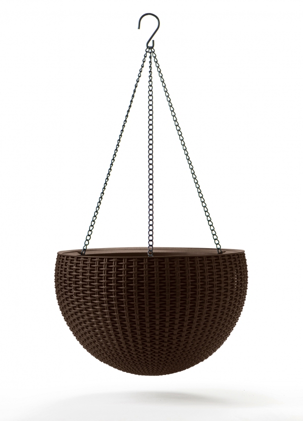 Závěsný květináč KETER Hanging Sphere - hnědý