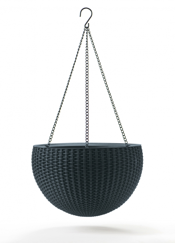 Závěsný květináč KETER Hanging Sphere - grafitový