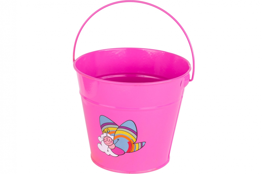 Floraland Dětský plechový kbelík růžový GR0138