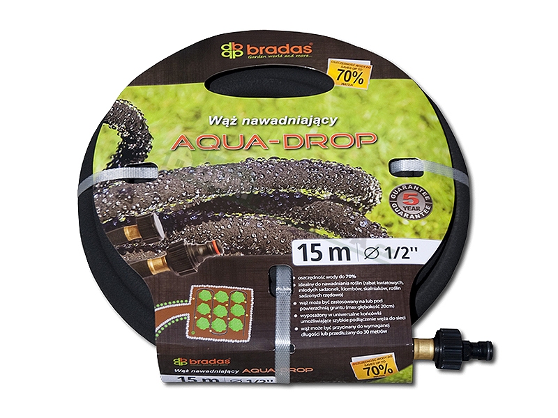 BRADAS Zahradní zavlažovací hadice AQUA DROP 1/2" - 30m