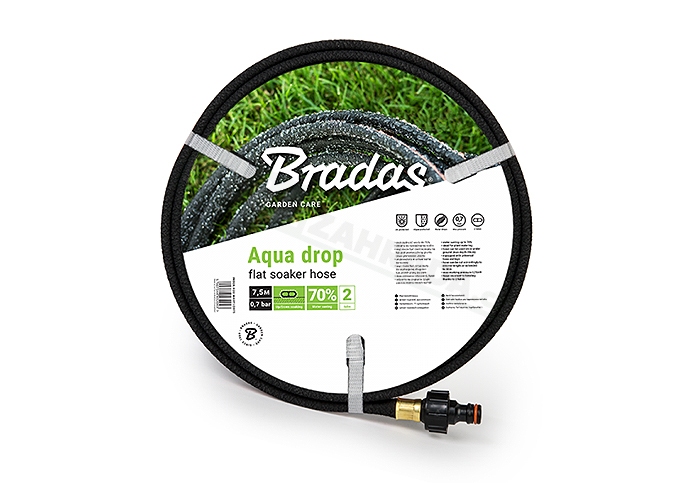 BRADAS Zahradní zavlažovací hadice AQUA DROP FLAT 1/2 - 15m