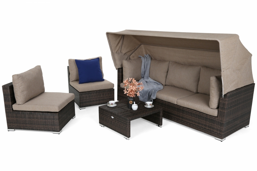Home&Garden Vigo zahradní sestava z technoratanu Brown Mat/Brown Melange