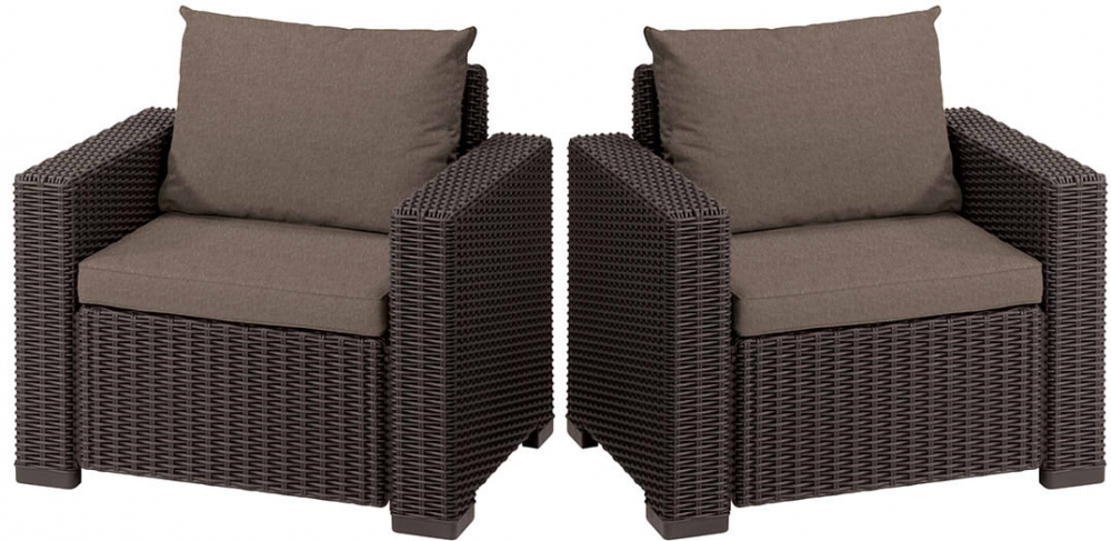 Zahradní křesla KETER California Mix&Match Chair - 83 x 68 x 72 cm - 2ks - hnědá