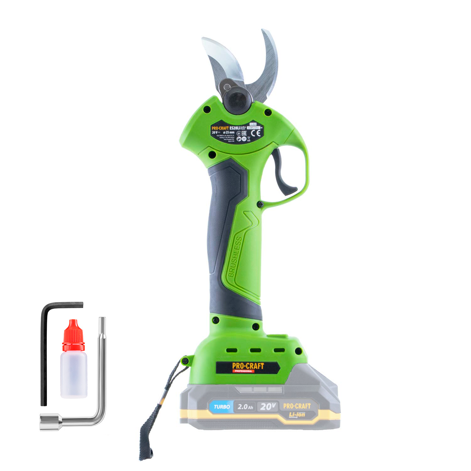 Procraft ES28Li 20V - akumulátorové nůžky na větve (bez akumulátoru a nabíječky)