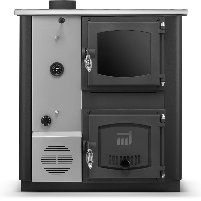 Kuchyňská kamna / kotel s výměníkem TEMY PRO 18 kW - levá, černá