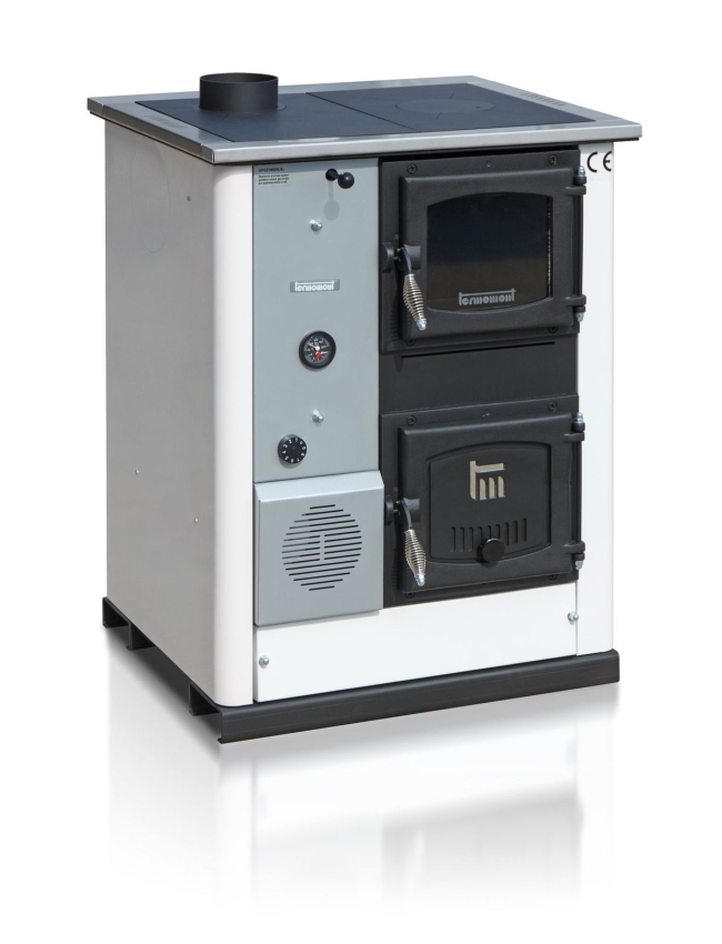 Kuchyňská kamna / kotel s výměníkem TEMY PRO 12 kW - levá, bílá
