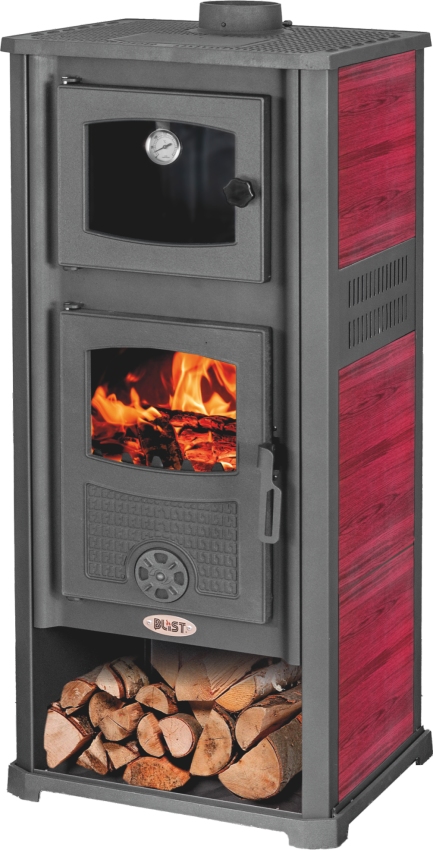 BLIST Krbová kamna Roma G s troubou na pečení - 13 kW - Red