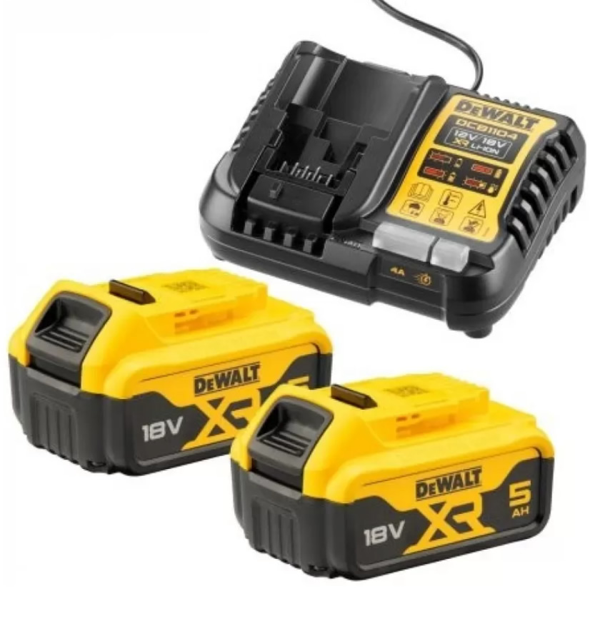 DeWALT 18V - sada (2x 5,0 Ah akumulátor + nabíječka 12-18V XR Li-Ion)