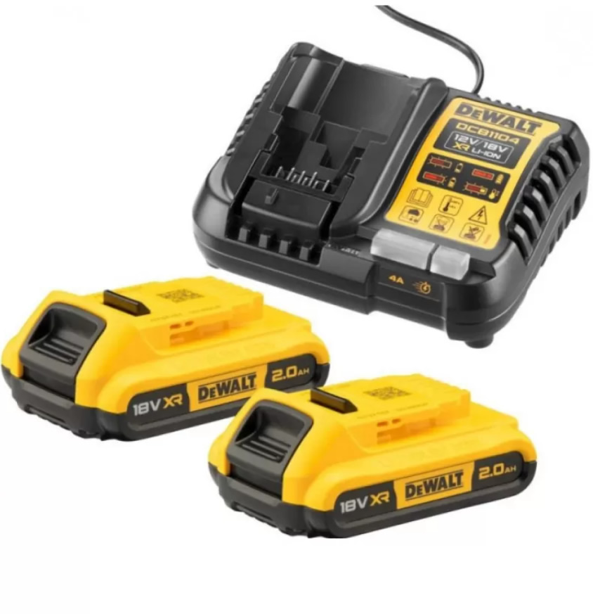 DeWALT 18V XR - sada (2x 2,0 Ah akumulátor + nabíječka 12-18V XR Li-Ion)