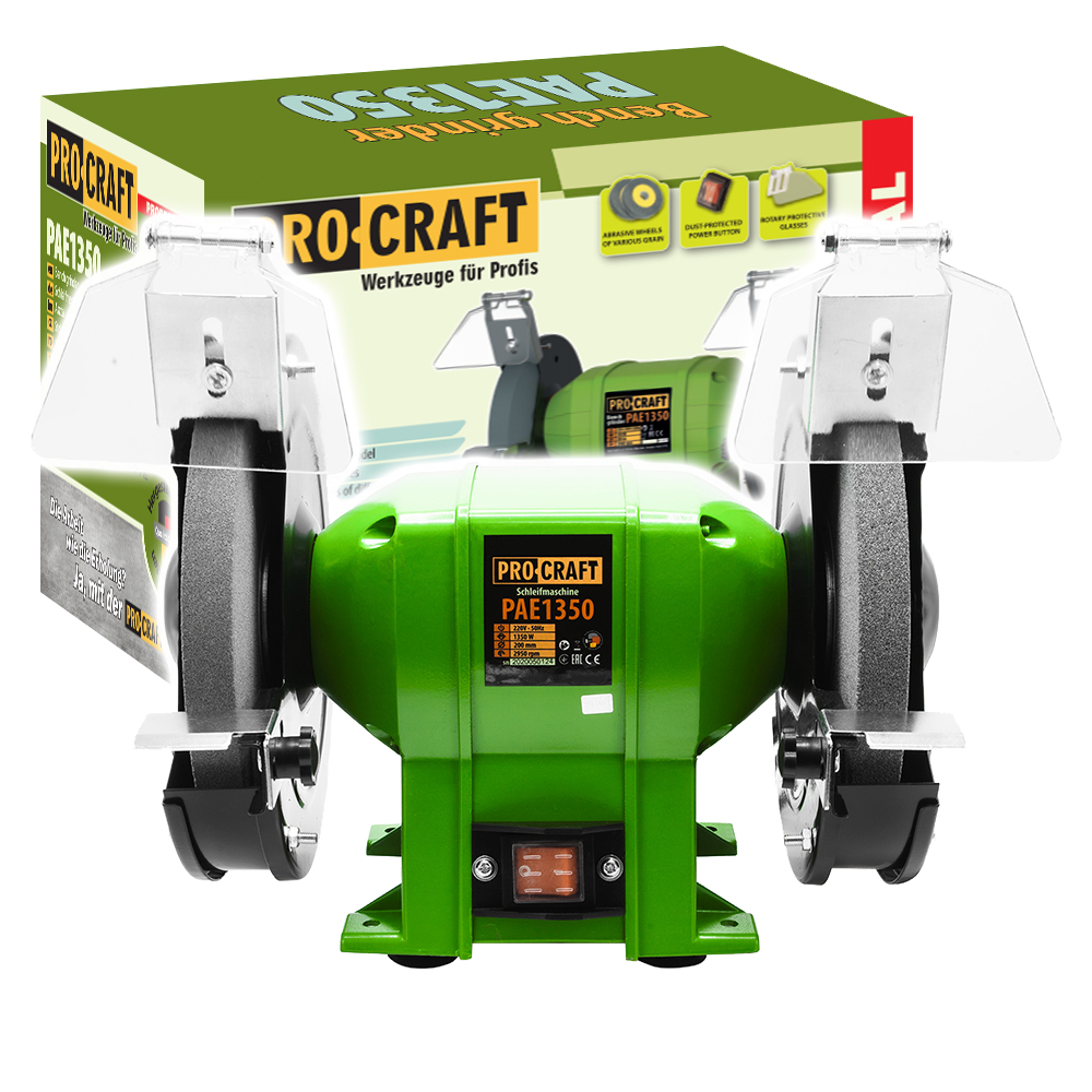 Procraft PAE1350 - stolní dvoukotoučová bruska, 170 W