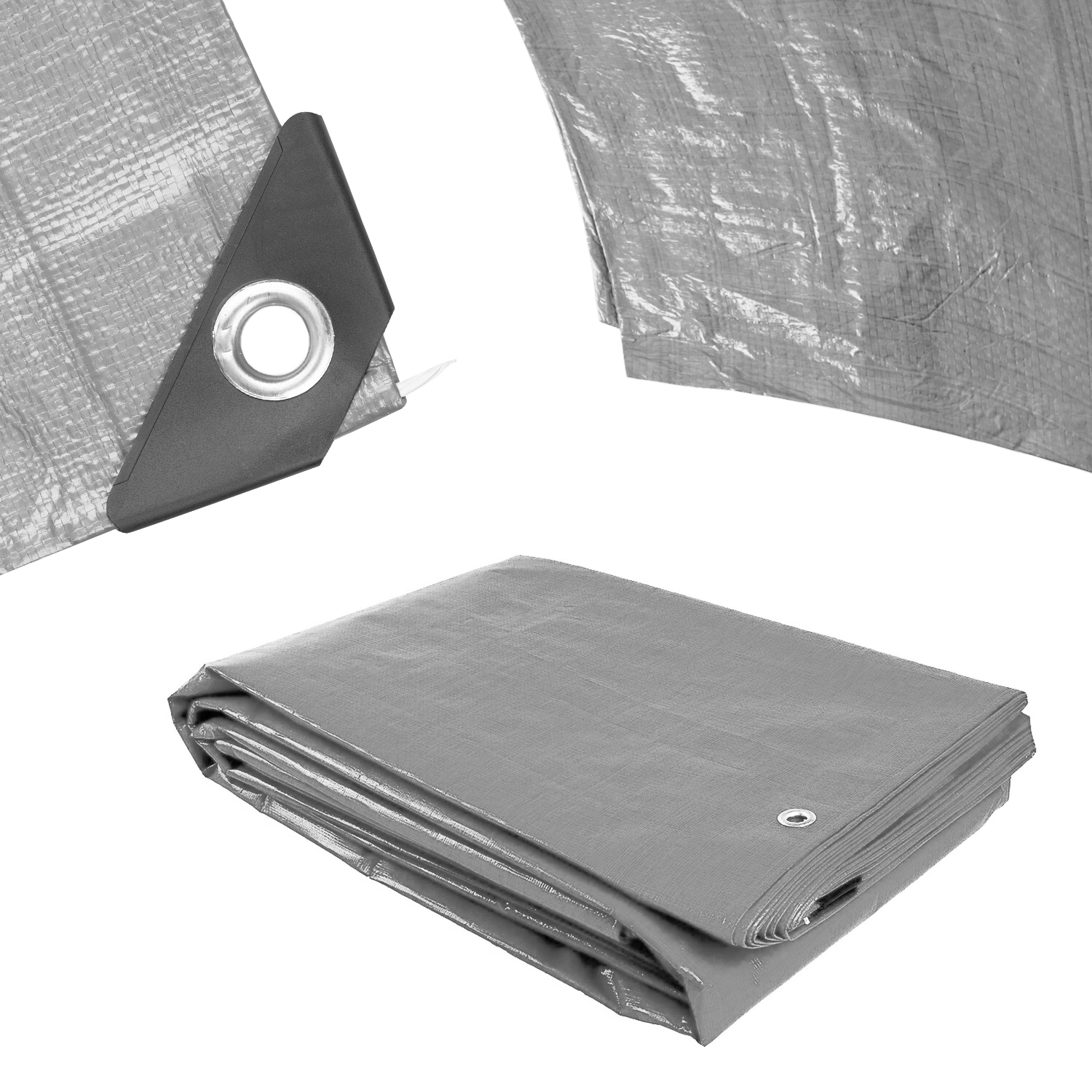 Plachta Procraft ST4x5 200g/m2 nepromokavá s oky 4x5 m stříbrná | ST4x5