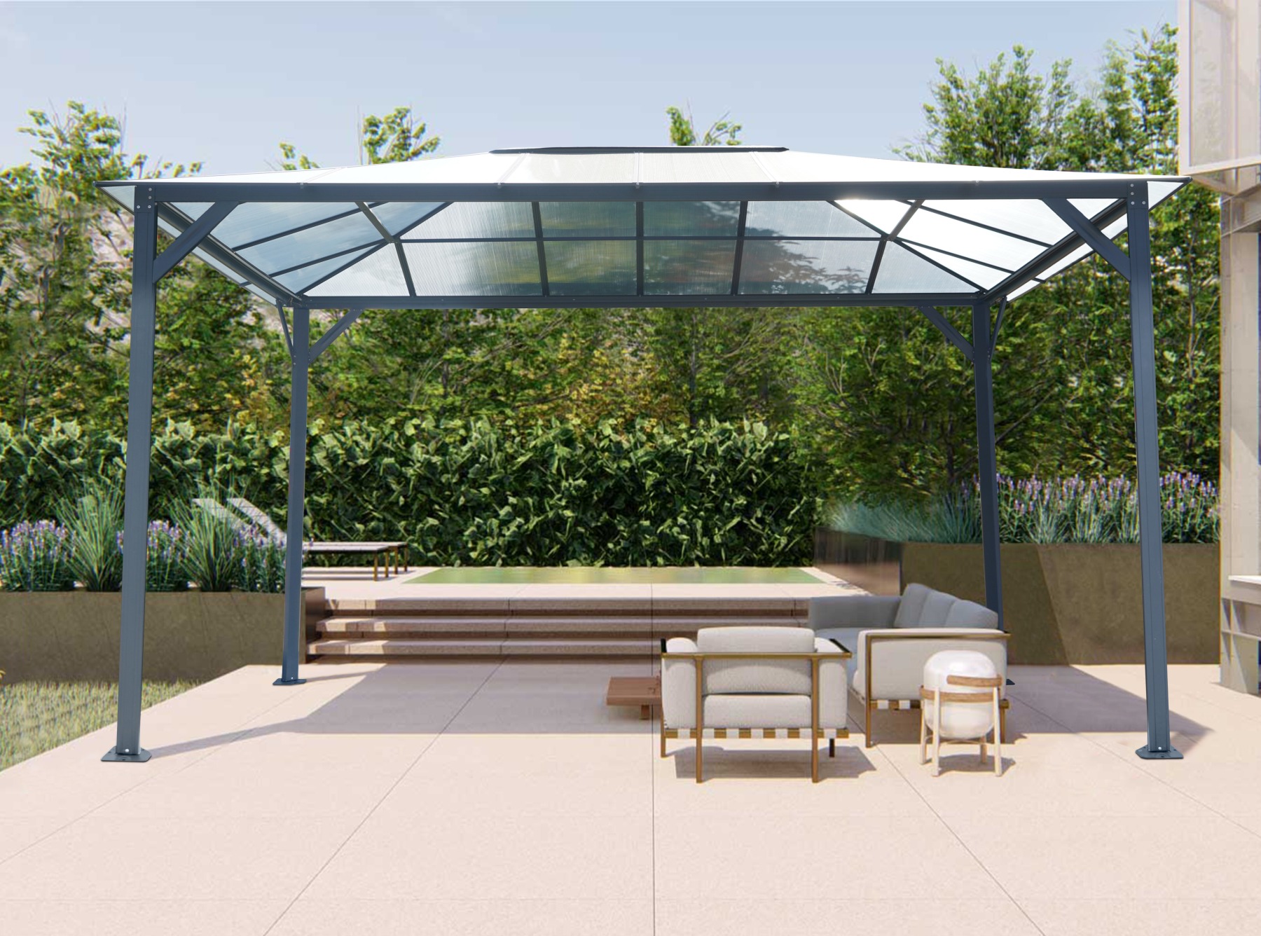 LANIT PLAST, s.r.o. zahradní altán LANITPLAST 43 antracit + bronz PC LG2469