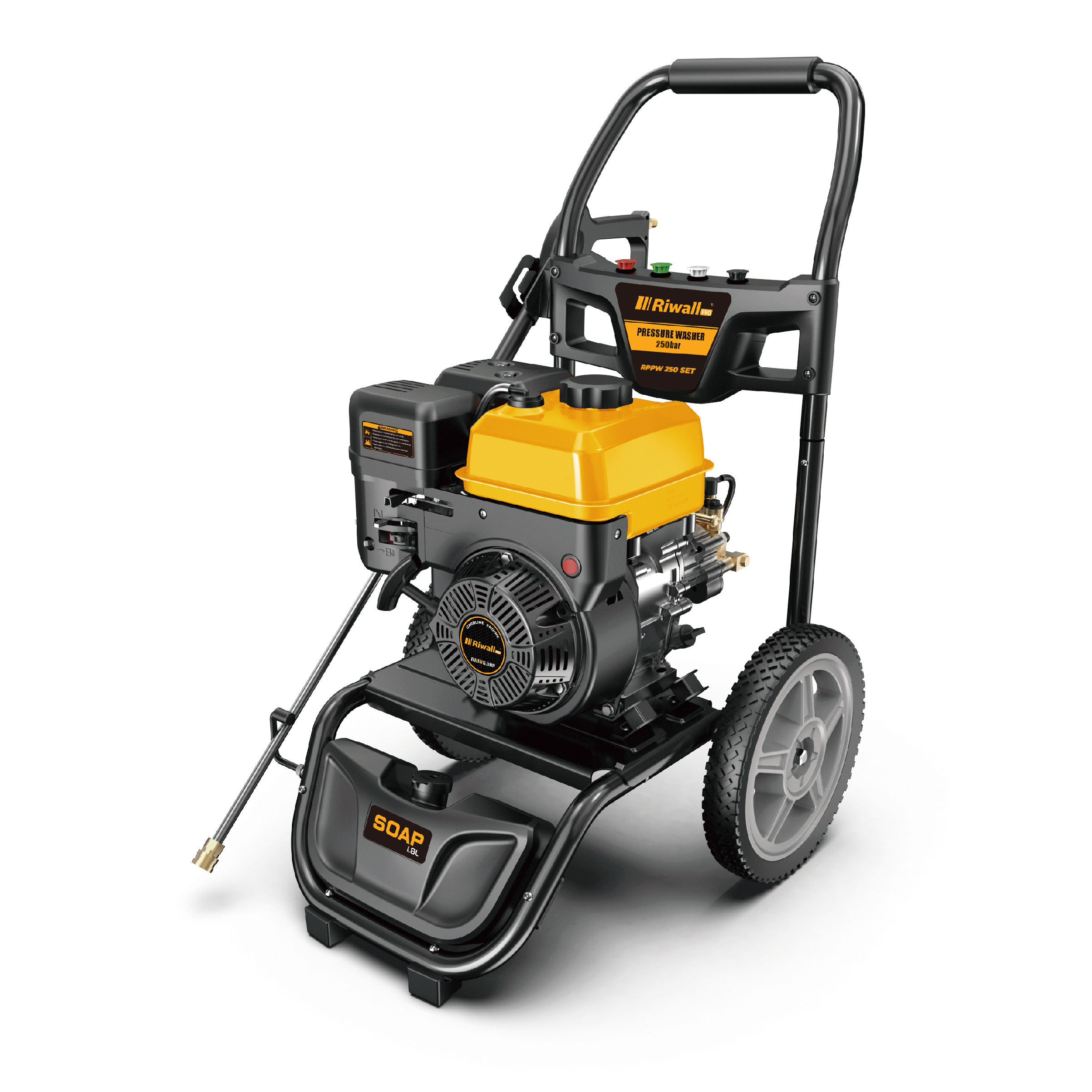 Riwall PRO RPPW 250 SET - benzínová tlaková myčka 207 barů s příslušenstvím