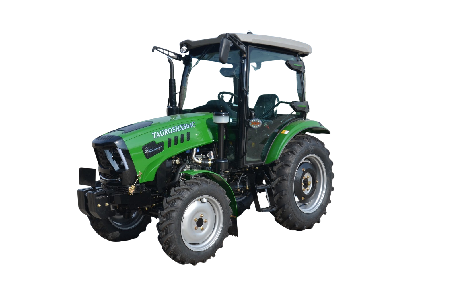 Tauros HX504 4x4 - malotraktor s kabinou a čelník nakladačem