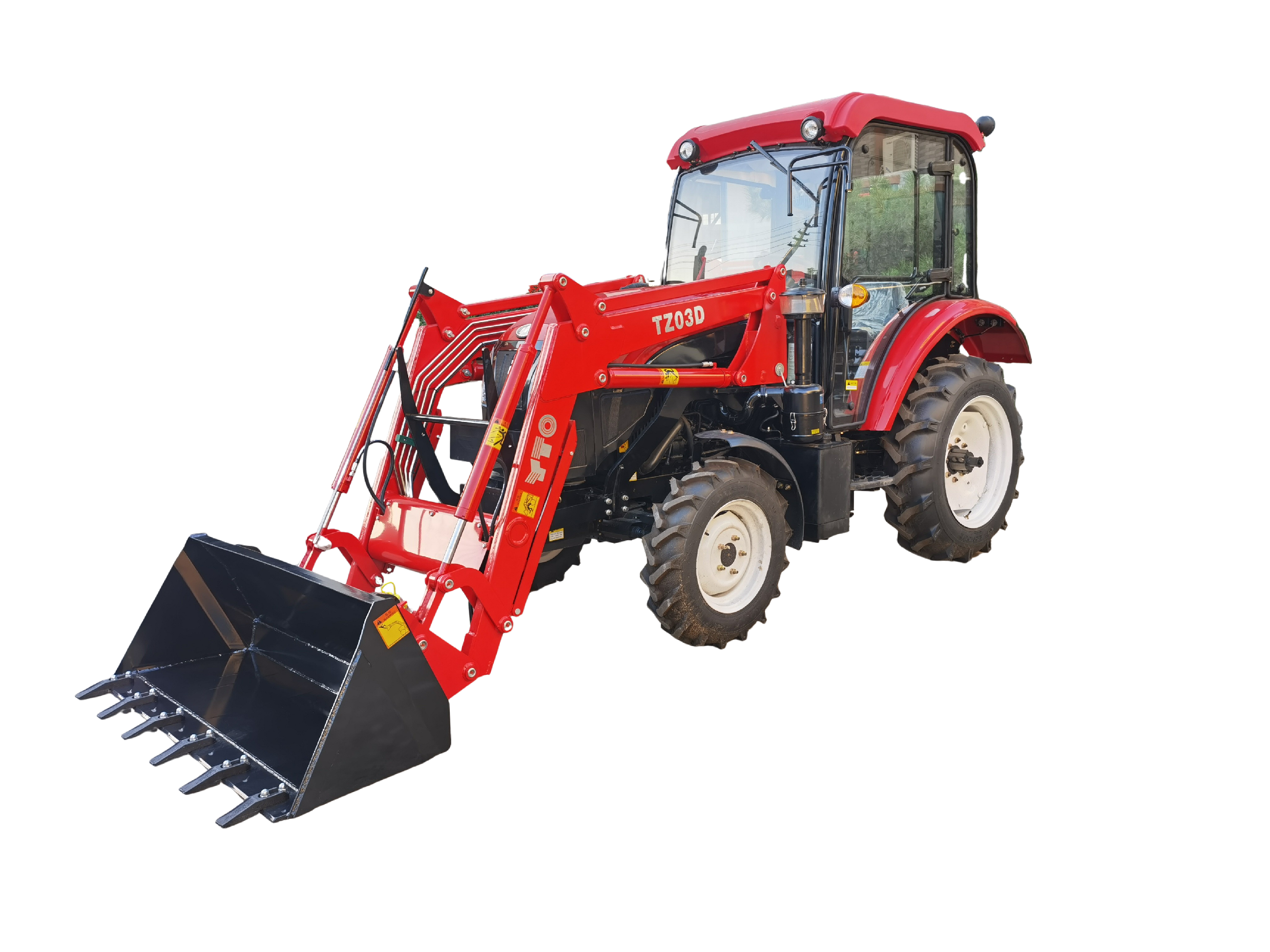 Tauros YTO ESK304 - malotraktor s kabinou a čelním nakladačem
