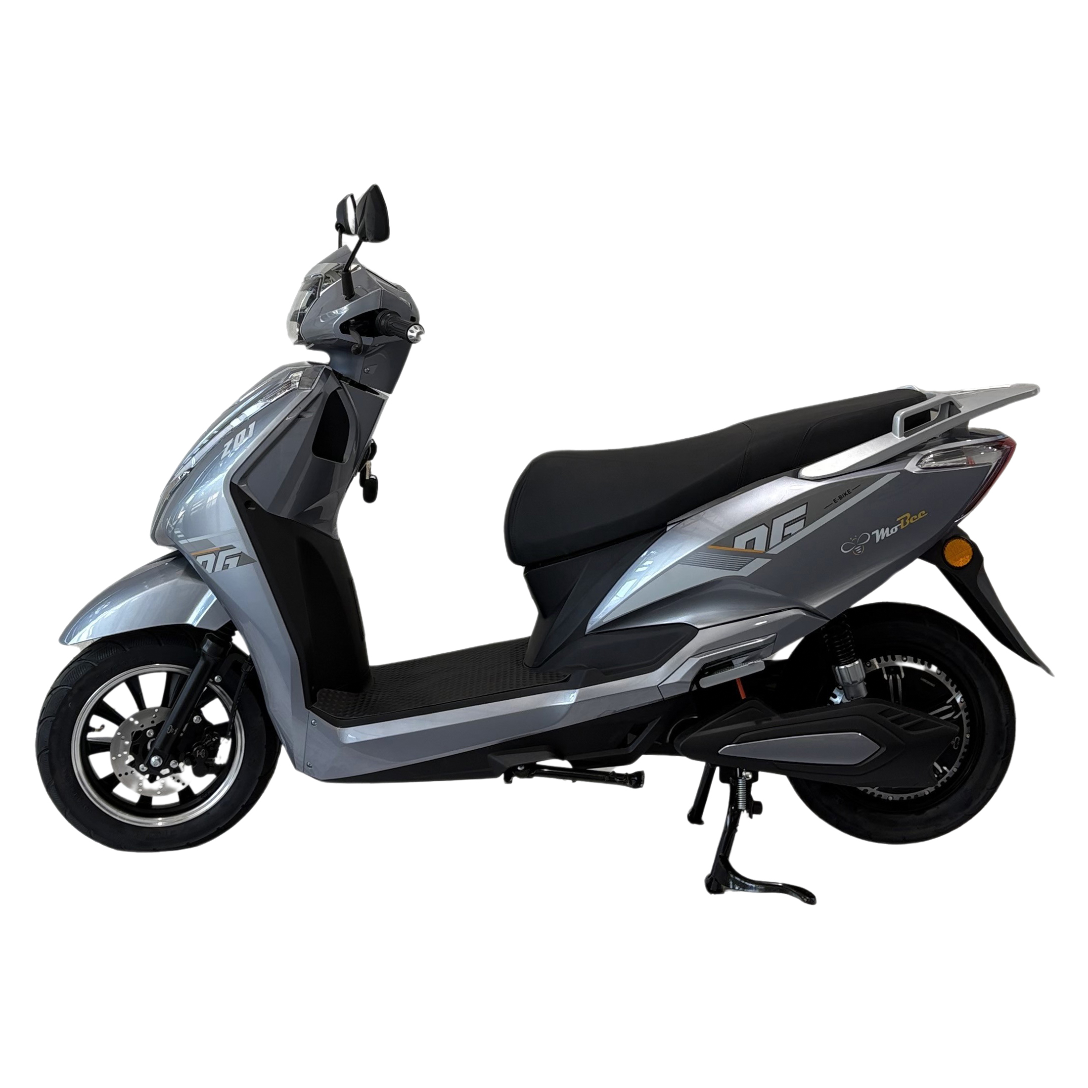 MoBee Z01 - elektrický skútr / s akumulátorem a nabíječkou / barva: stříbrná