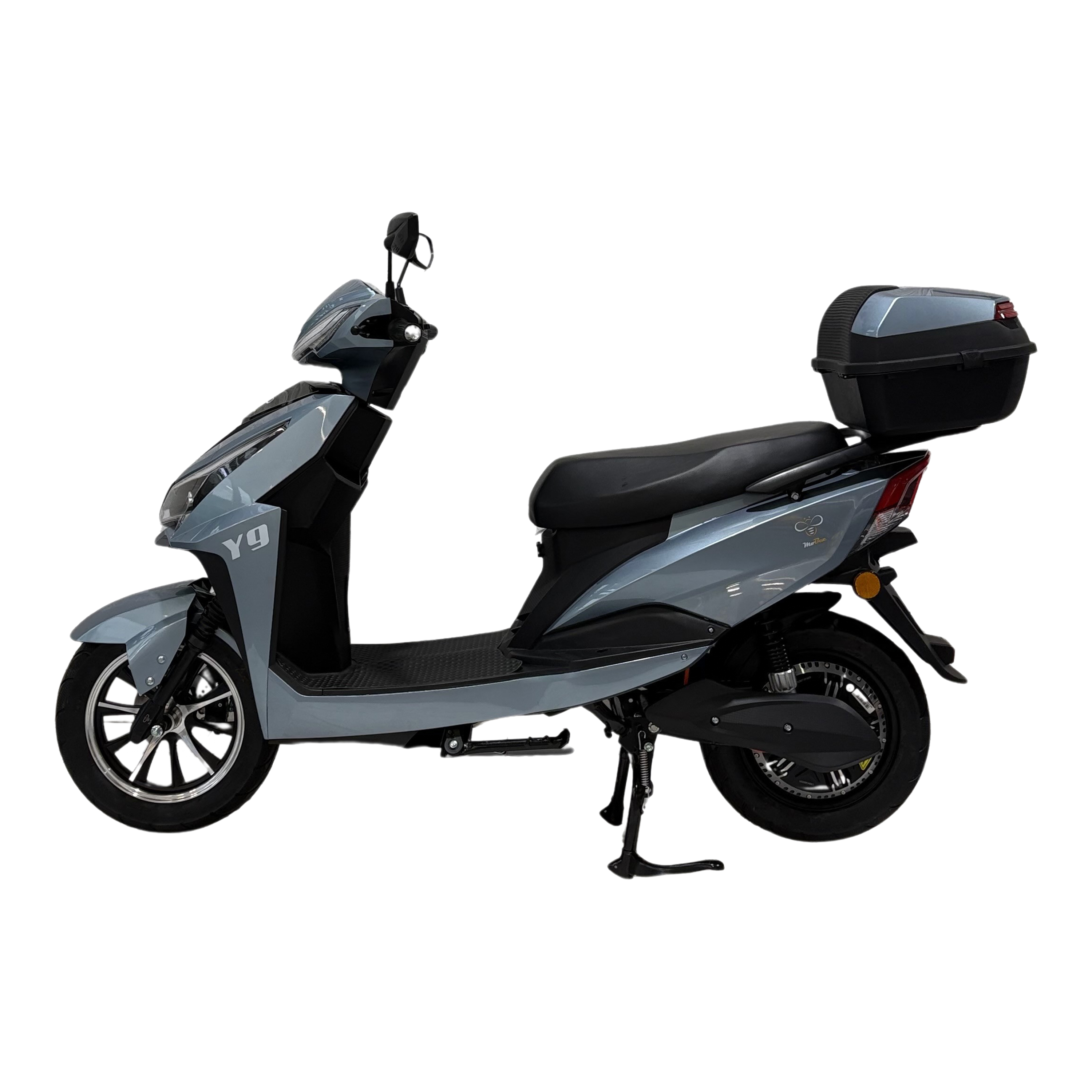 MoBee Y9 - elektrický skútr / s akumulátorem a nabíječkou / barva:  ocelově modrá