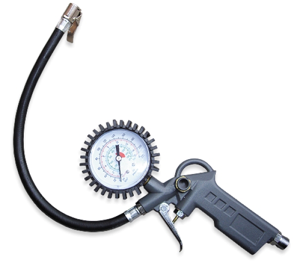 BRADAS Pistole na huštění pneu s manometrem - plastové madlo