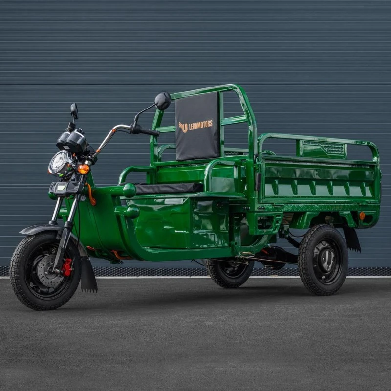 Elektrická nákladní tříkolka Leramotors Cargo G1 1000W - Tuk Tuk Zelená 2 x baterie
