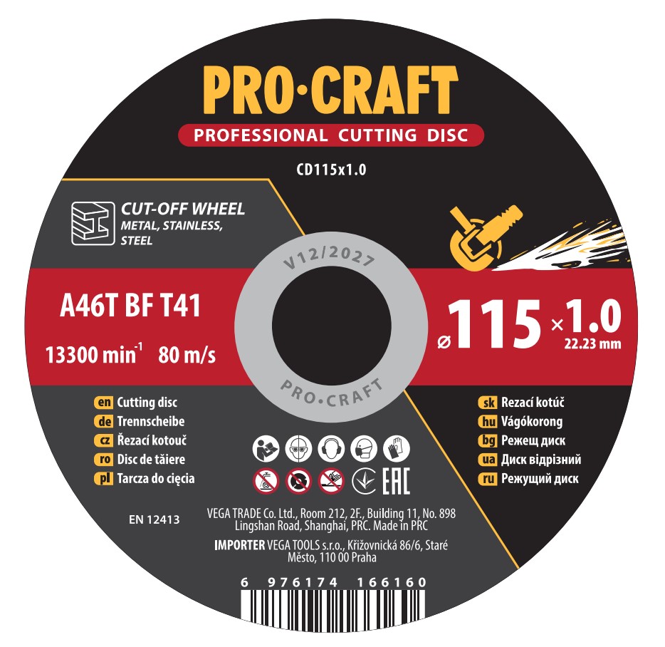 Řezný kotouč Procraft CD115x1.0 | CD115x1.0