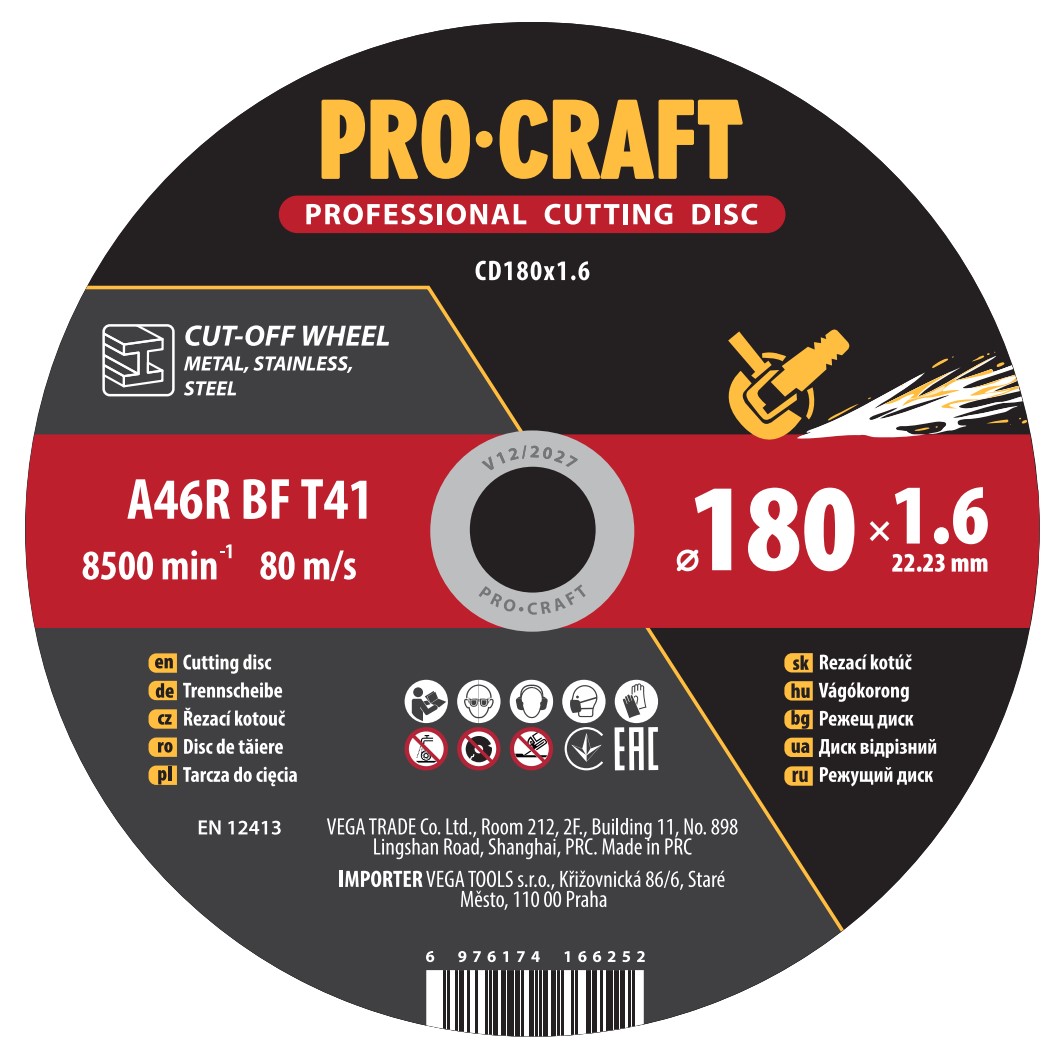 Řezný kotouč Procraft CD180x1.6 | CD180x1.6