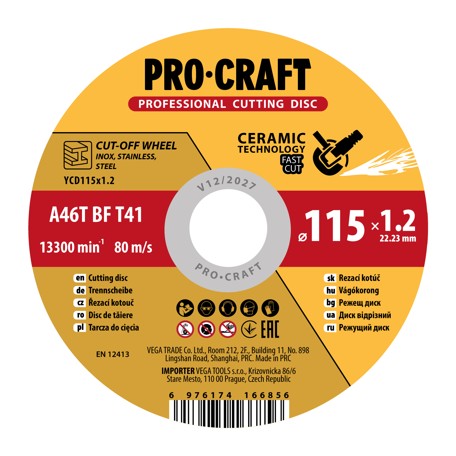 Procraft YСD115x1.0 - keramický řezný kotouč