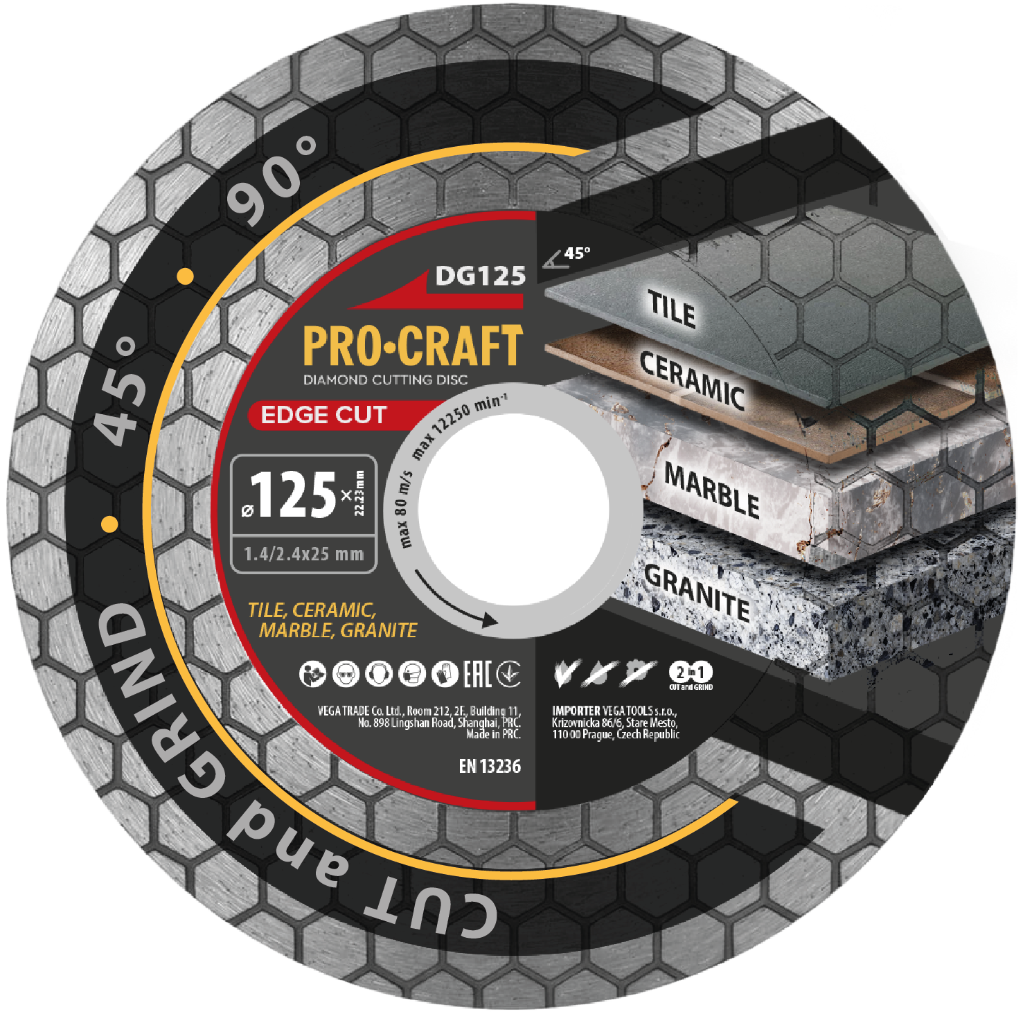 Procraft DG125 Edge Cut - diamantový kotouč