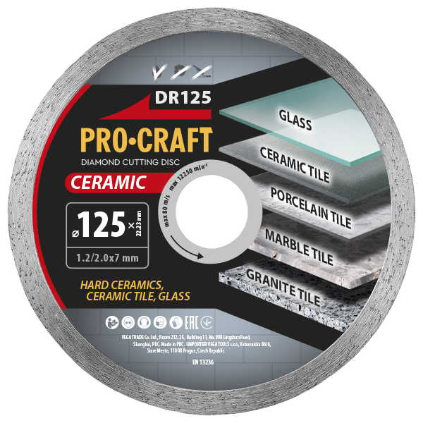 Procraft DR125 Ceramic - dimantový řezný kotouč