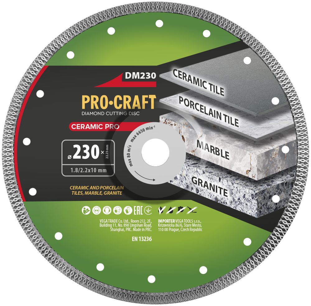 Procraft DM230 Ceramic PRO - diamantový řezný kotouč