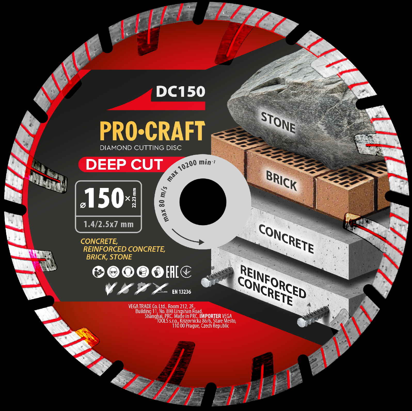 Procraft DC150 Deep Cut - diamantový řezný kotouč