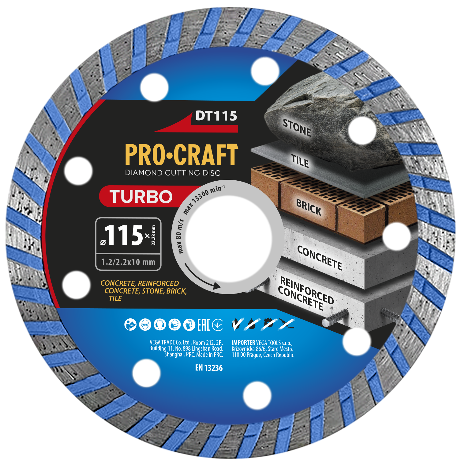 Procraft DT115 Turbo - diamantový řezný kotouč